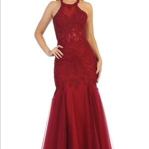 Stunning burgundy prom gown NWOT